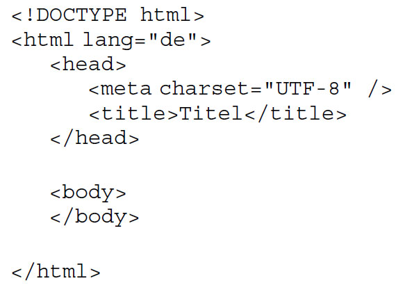 HTML5-Code Beispiel Grundstruktur